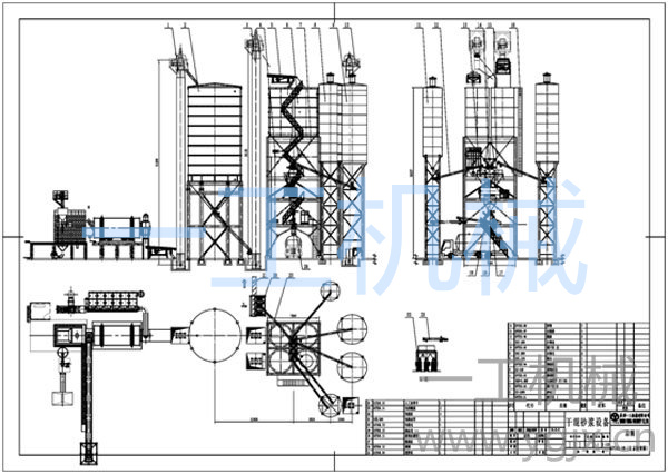 頂置分級儲存砂倉塔樓式干粉砂漿生產(chǎn)線圖紙